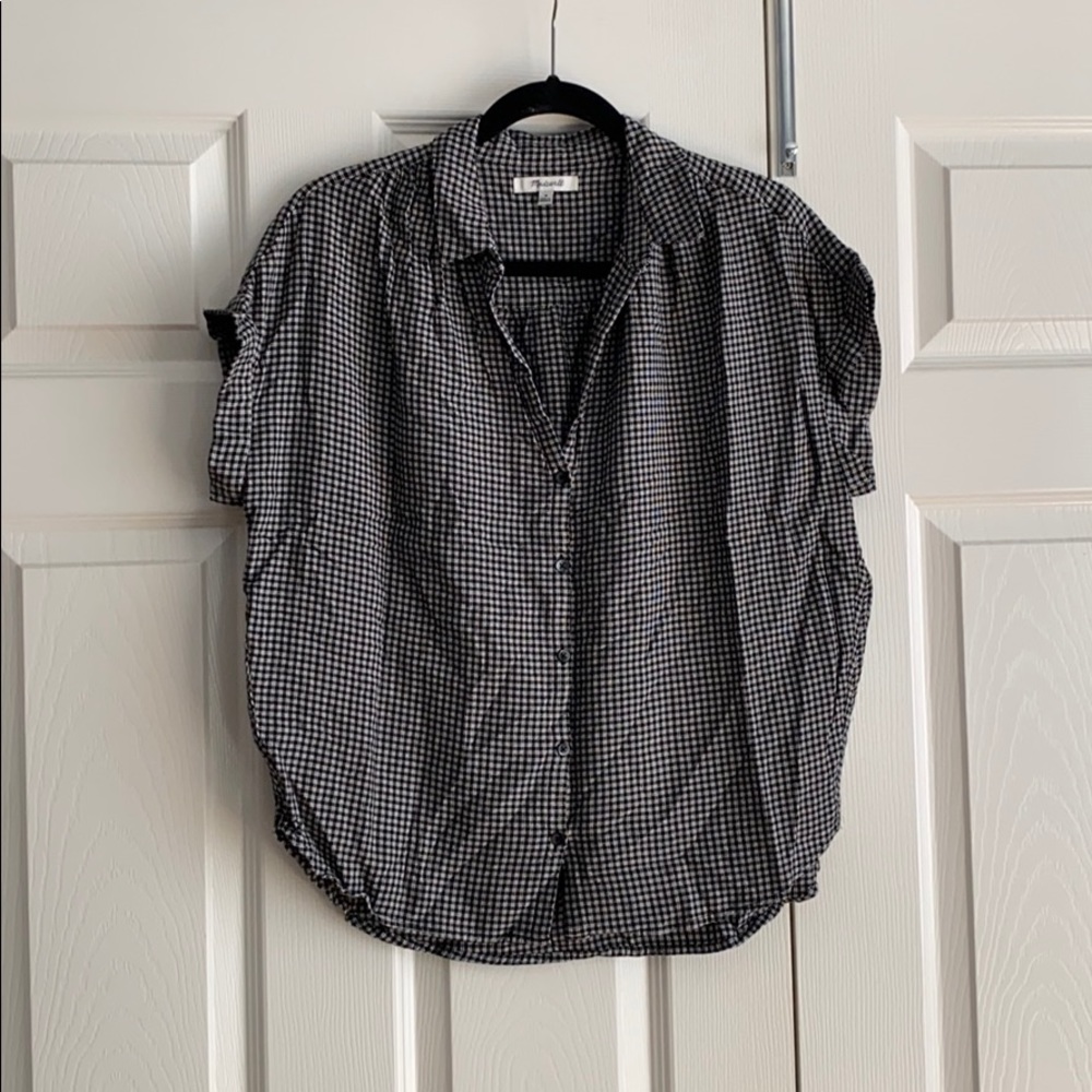 Madewell checkered button front